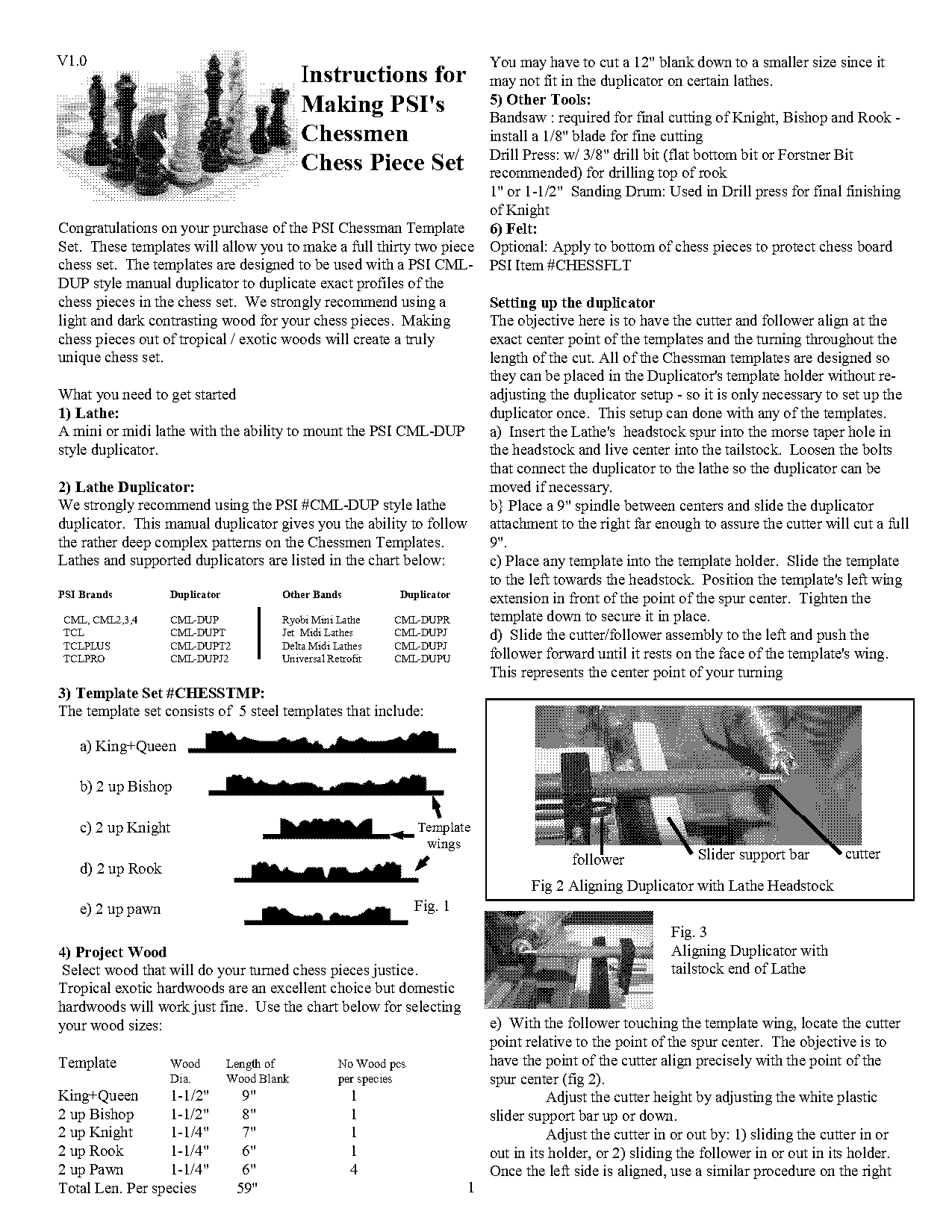 instructions on making a screw chess set